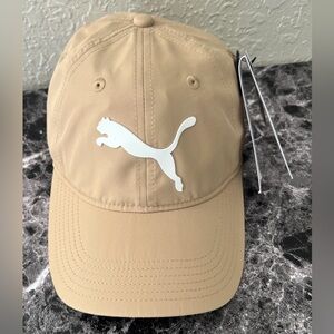 PUMA Womens Baseball Cap Cat Logo Adjustable Strap Beige ONE SIZE